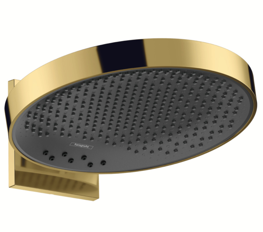 26234990 HG Rainfinity 360 3jet верхний душ с настенным держателем полир, золото