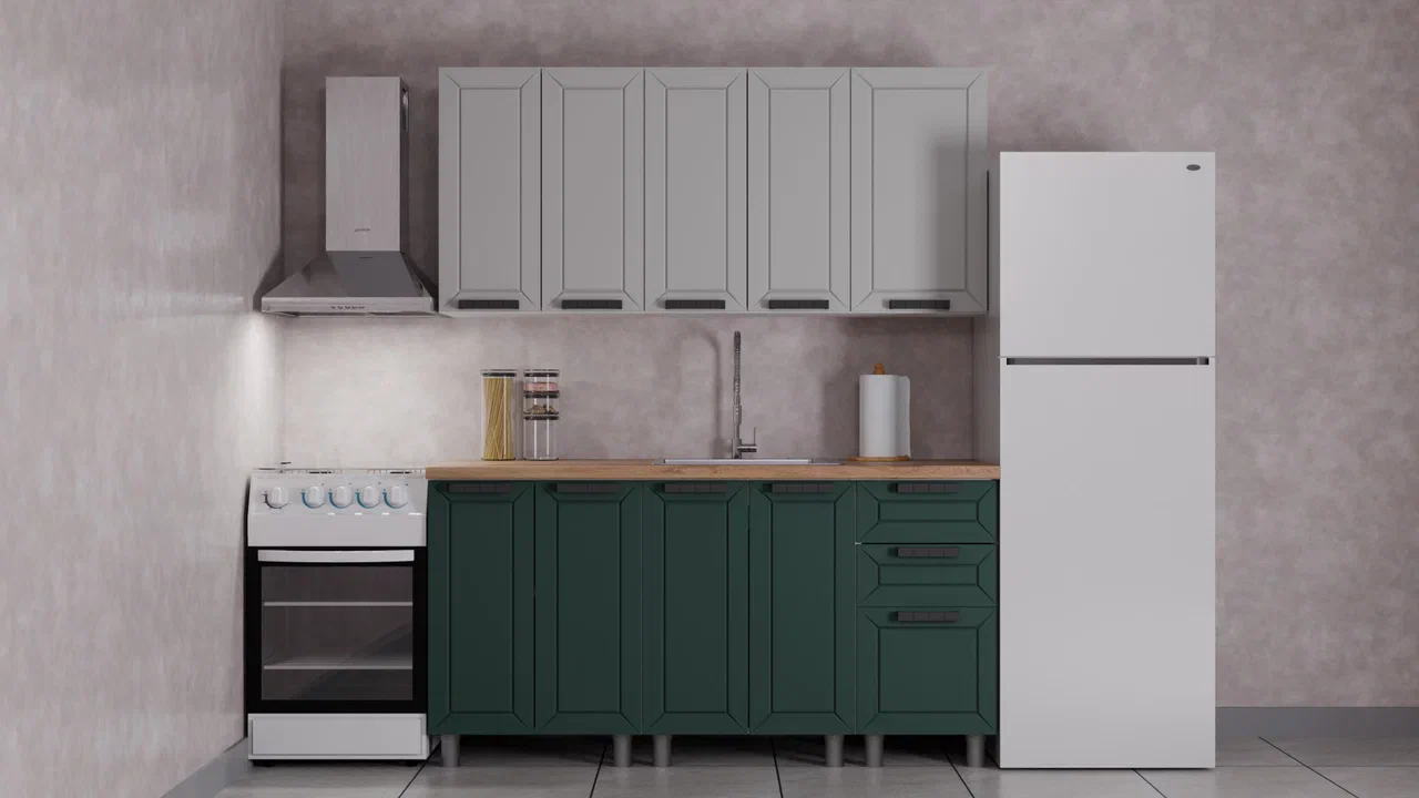 ГК Аленушка 1,6м  Лилия Керамика/Изумруд,скоба черный,черный