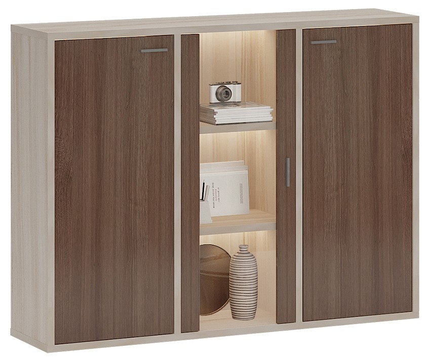 Тумба-витрина Домино СУ(ш3в1)+2ФГ+1ФС