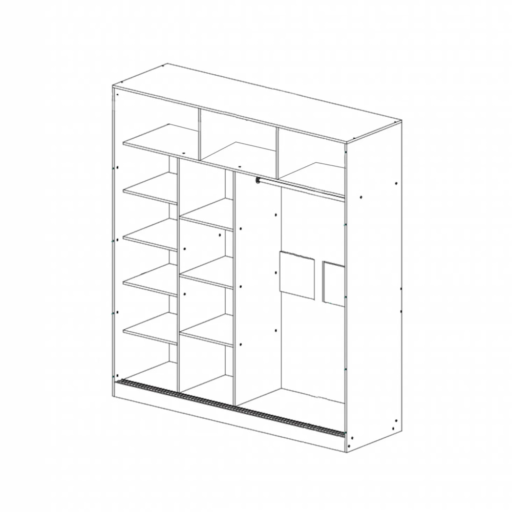 Шкаф-купе Соренто 2,0м, Дуб крафт, Бетон темный