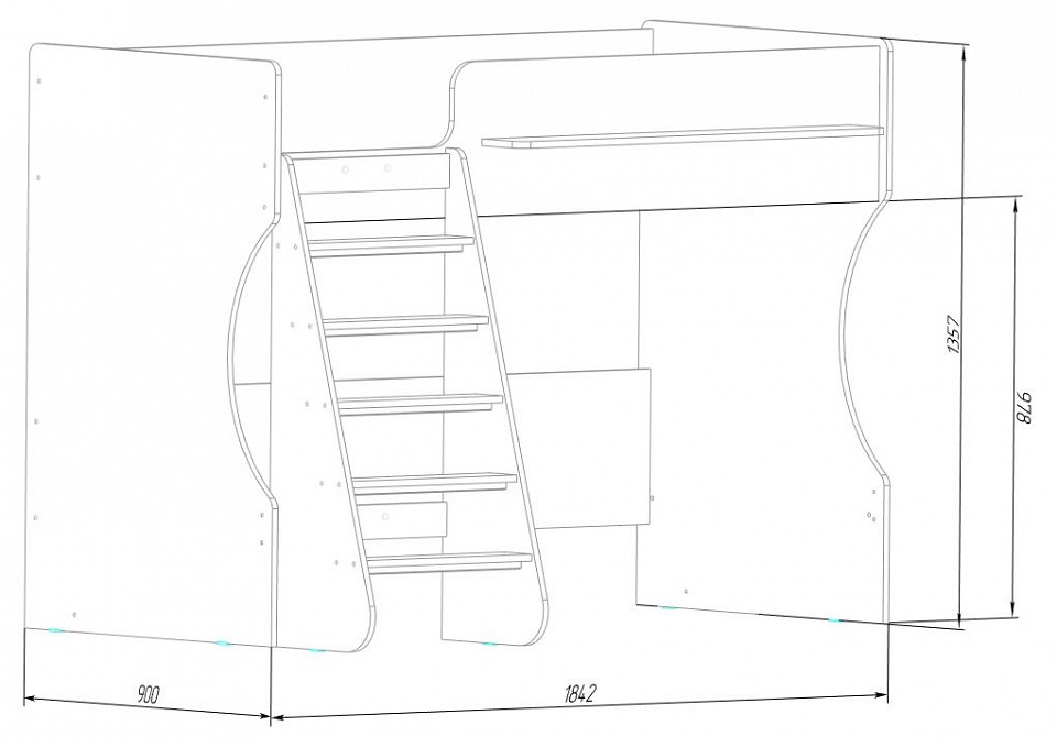 Кровать-чердак Р432 Капризун 1 Кровать-чердак Р432 Капризун 1