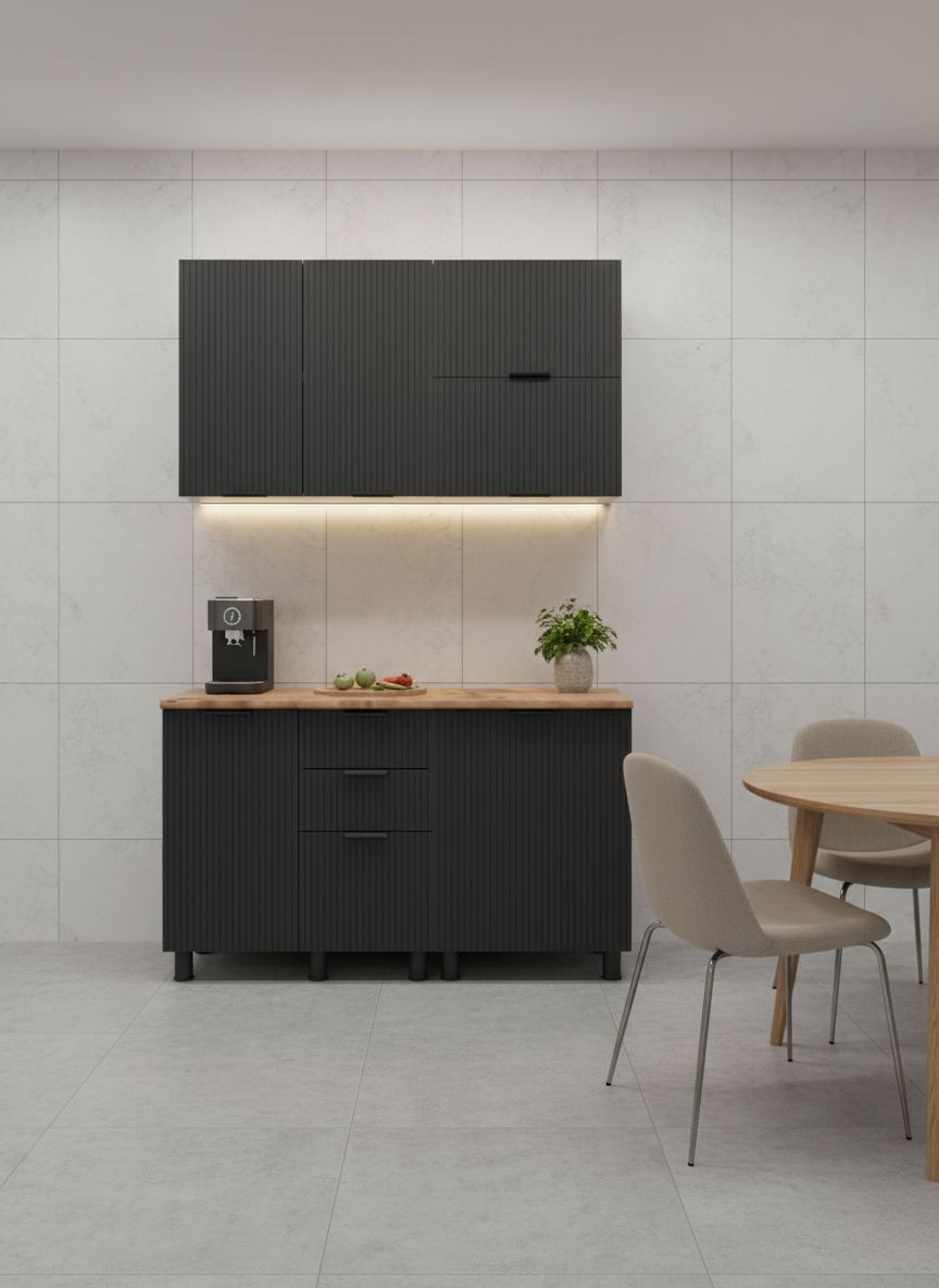 МК Аленушка 1,4м с ящ. Лотос Сталь,скоба антрацит,сонома