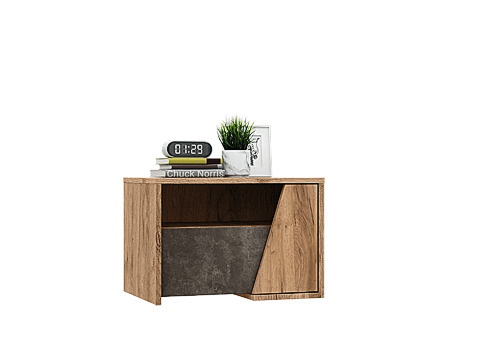 Тумба прикроватная Соренто (2 шт.), Дуб крафт, Бетон темный