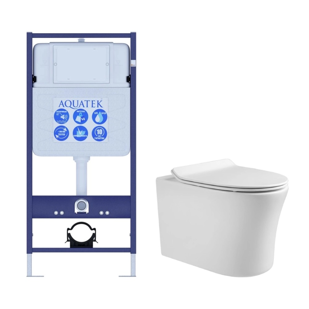 SET AQUATEK НИКА (рама AQUATEK Standard INS-0000012(без клавиши и крепежа)+унитаз НИКА AQ2009-00 с тонким сиденьем soft-close SET AQUATEK НИКА (рама AQUATEK Standard INS-0000012(без клавиши и крепежа)+унитаз НИКА AQ2009-00 с тонким сиденьем soft-close