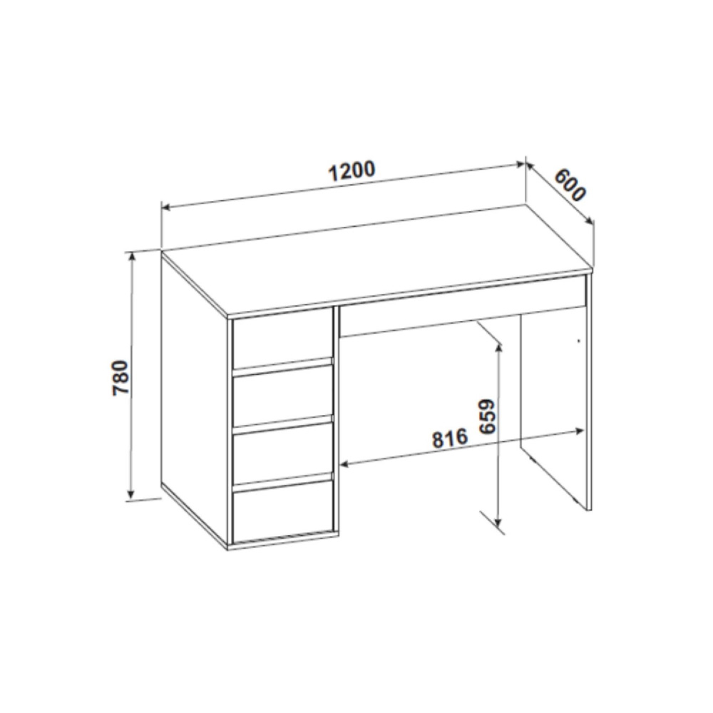 Стол компьютерный №13 Серия 2, Белый глянец
