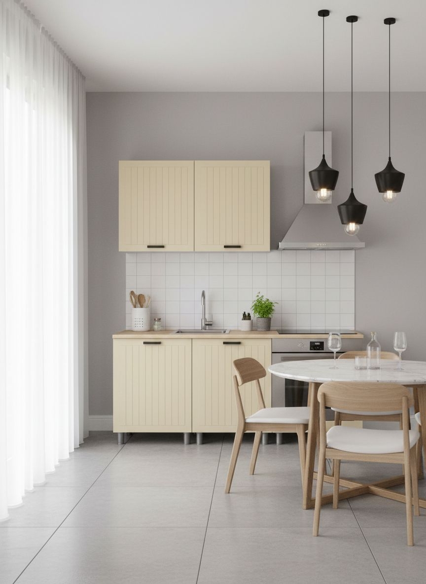 МК Аленушка 1,2м  Орхидея Крем,скоба черный,сонома