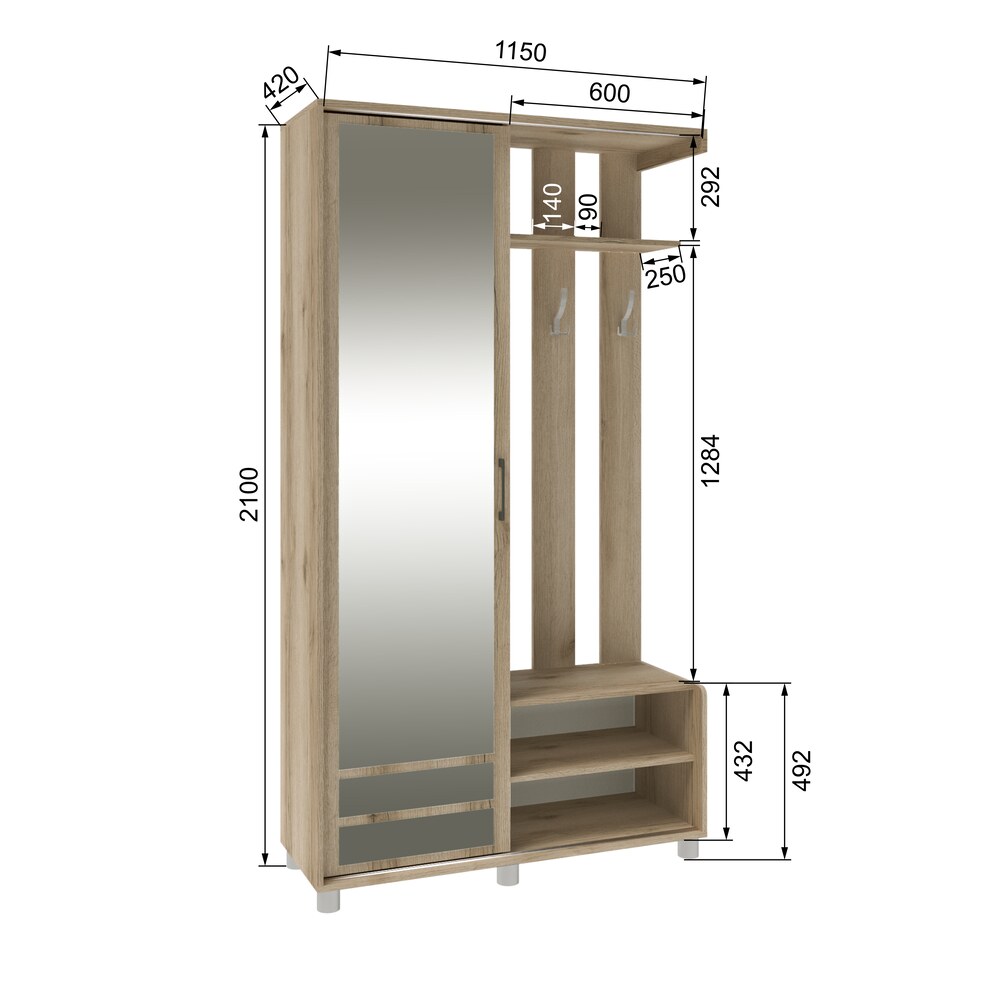 Прихожая Ларго-2, Дуб Делано