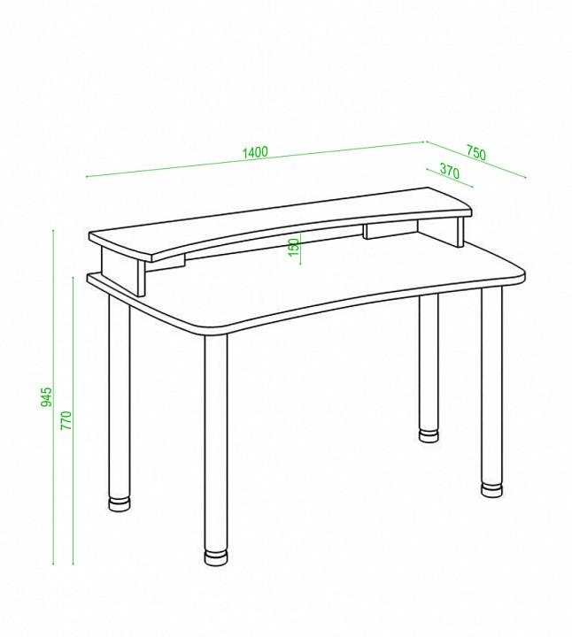 Стол компьютерный Домино Лайт СКЛ-Софт140МО+НКИЛ140