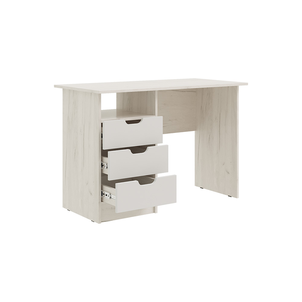 Стол с ящиками Юниор-4, Шарли Белый, Дуб Крафт Белый