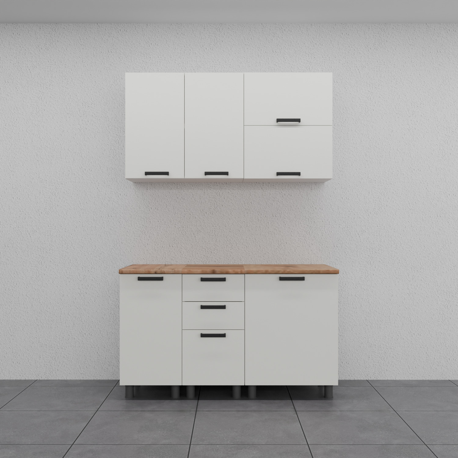 МК Аленушка Н 400 Лаванда Молочный, скоба черный (со столешницей)