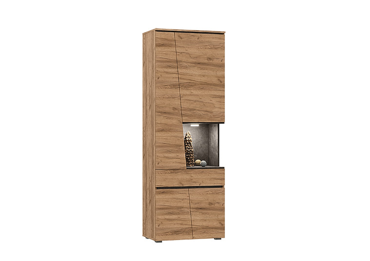 Шкаф высокий Соренто, Дуб крафт, Бетон темный