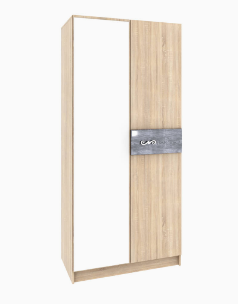 Шкаф 2-х створчатый Мадлен (Дуб шале серебро)