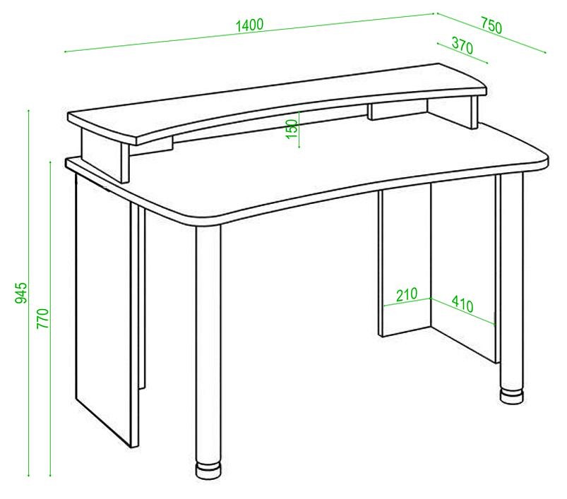 Стол компьютерный Домино lite СКЛ-Софт140+НКИЛ140