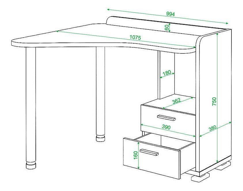 Стол письменный Домино нельсон СКМ-55