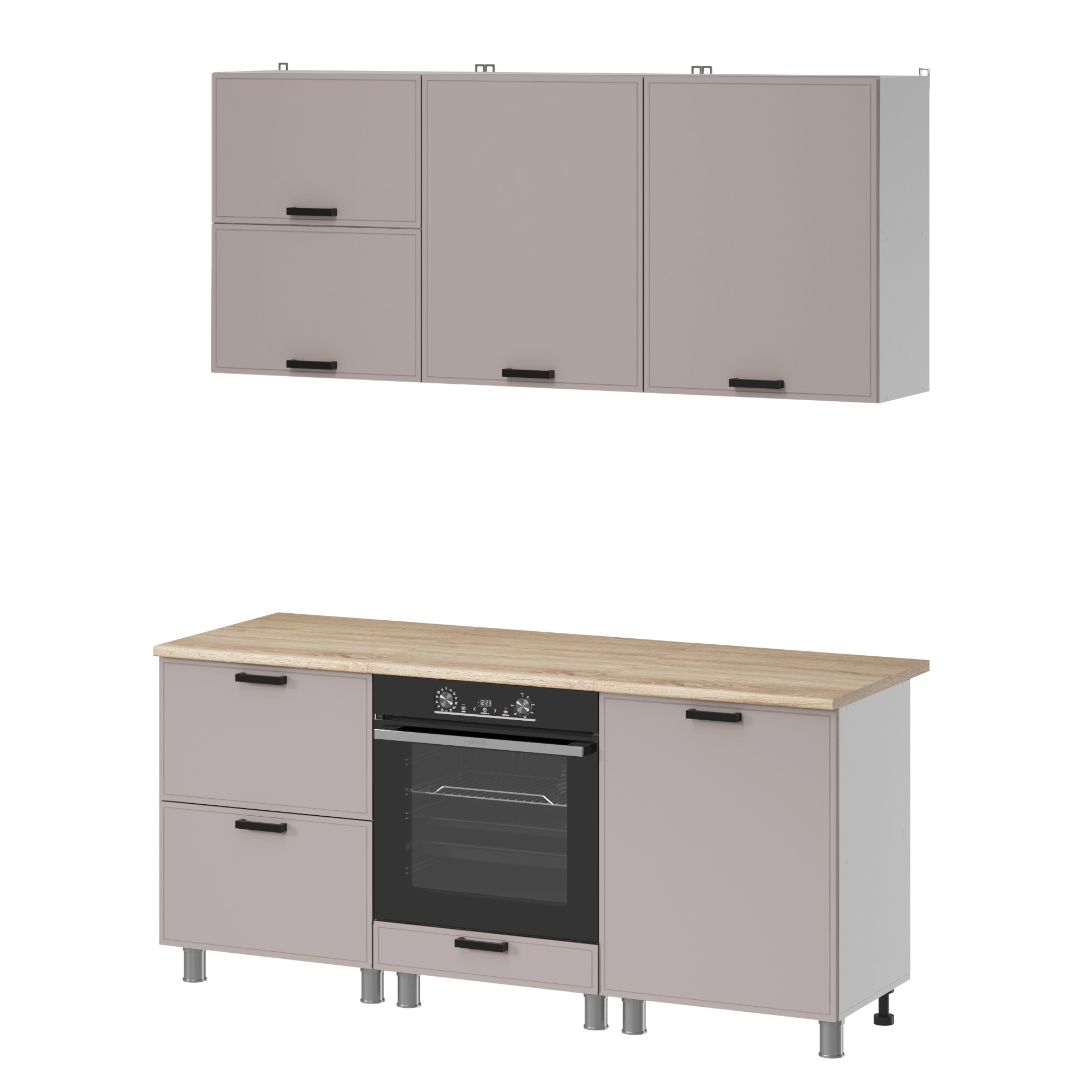 МК Аленушка 1,8м Магнолия Кашемир,скоба черный,сонома