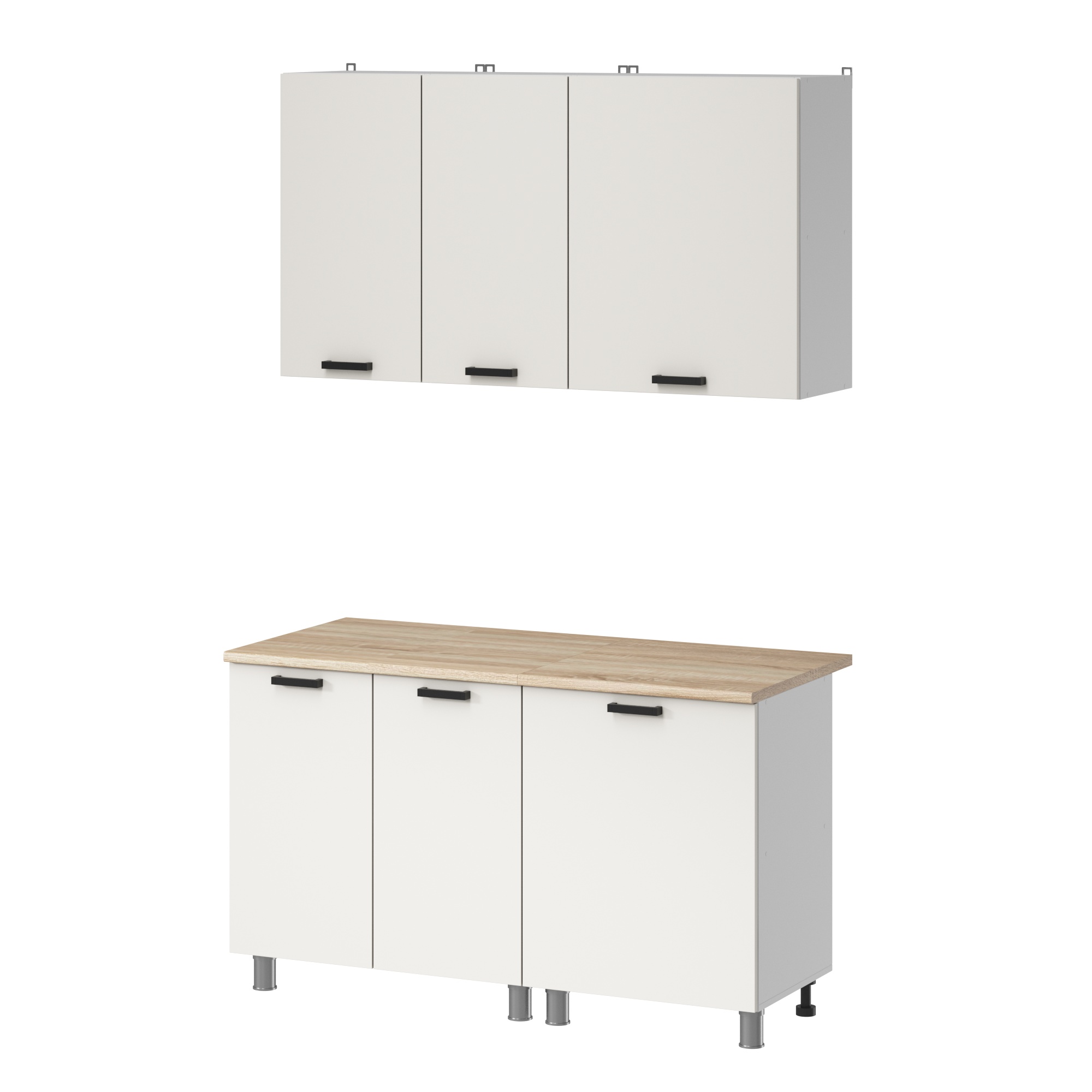 МК Аленушка 1,4м Лаванда Молочный,скоба черный,сонома