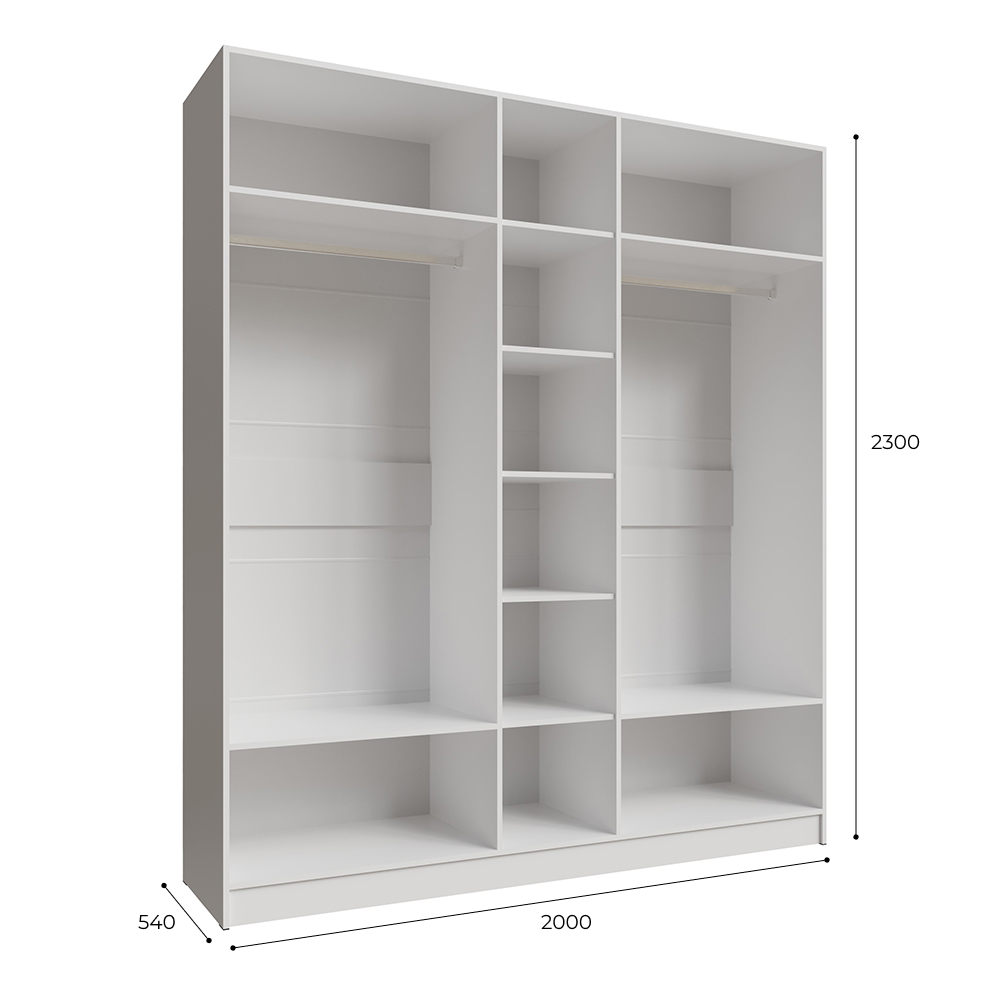 Шкаф Мадрид (2,0) с зеркалом белый