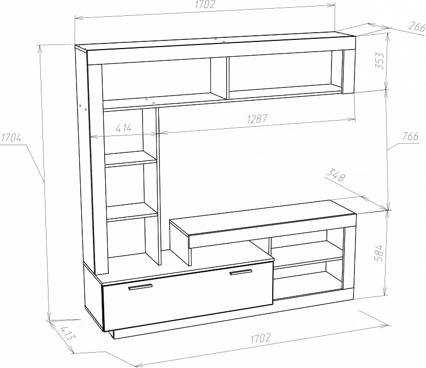 Стенка для гостиной Монтана Мини