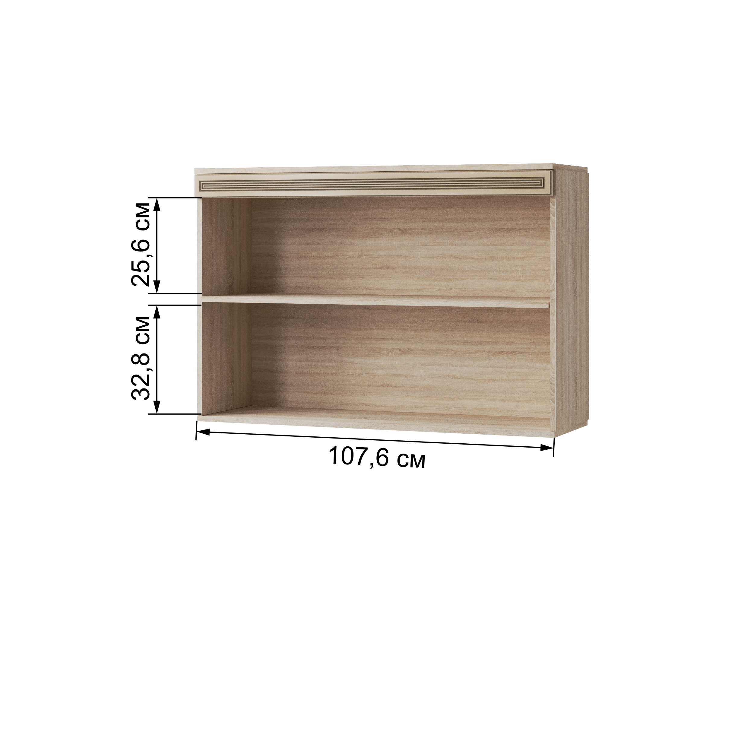 Полка навесная Ливорно ЛН-3, дуб