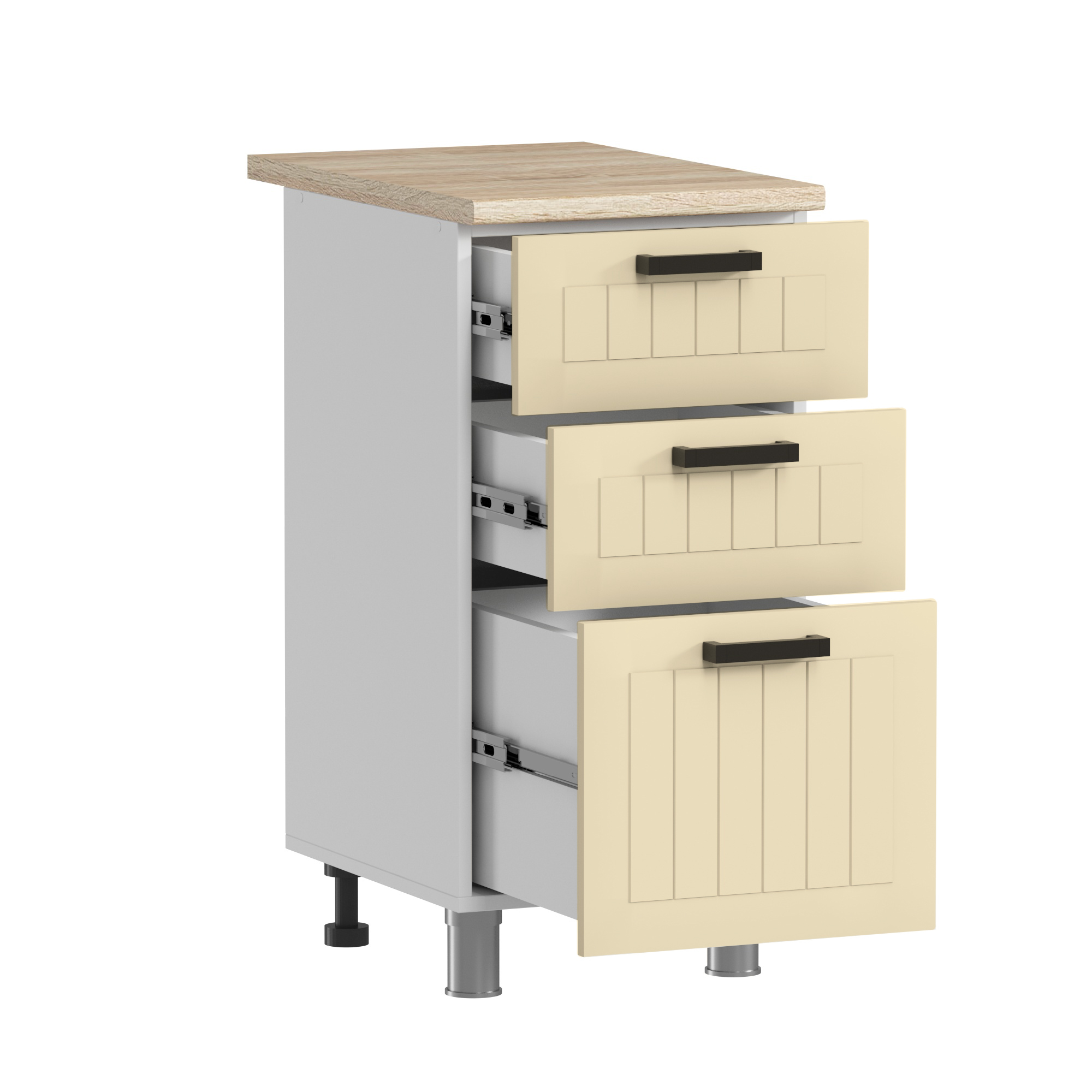 МК Аленушка Н3Я 400 Орхидея Крем, скоба антрацит (со столешницей)