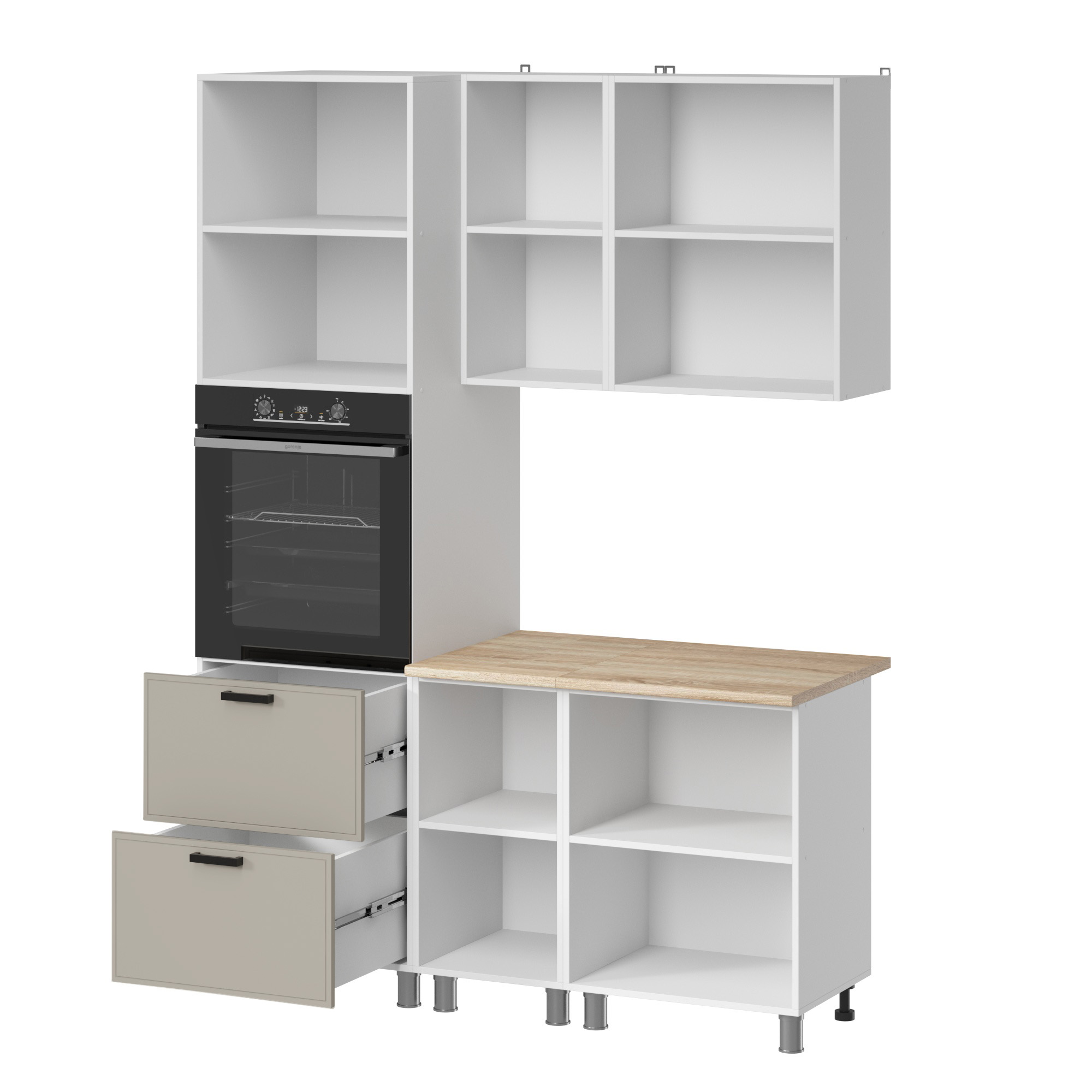 МК Аленушка 1,6м ПД Магнолия Керамика,скоба черный,сонома