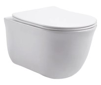 AQ1111-00 КЛАССИК Унитаз подвесной безободковый 525*365*340, тонкое сиденье с механизмом плавного закрывания, крепеж