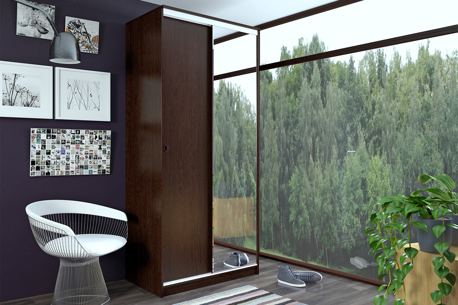 Шкаф-купе Альянс 1,0 м, Венге Шкаф-купе Альянс 1,0 м, Венге