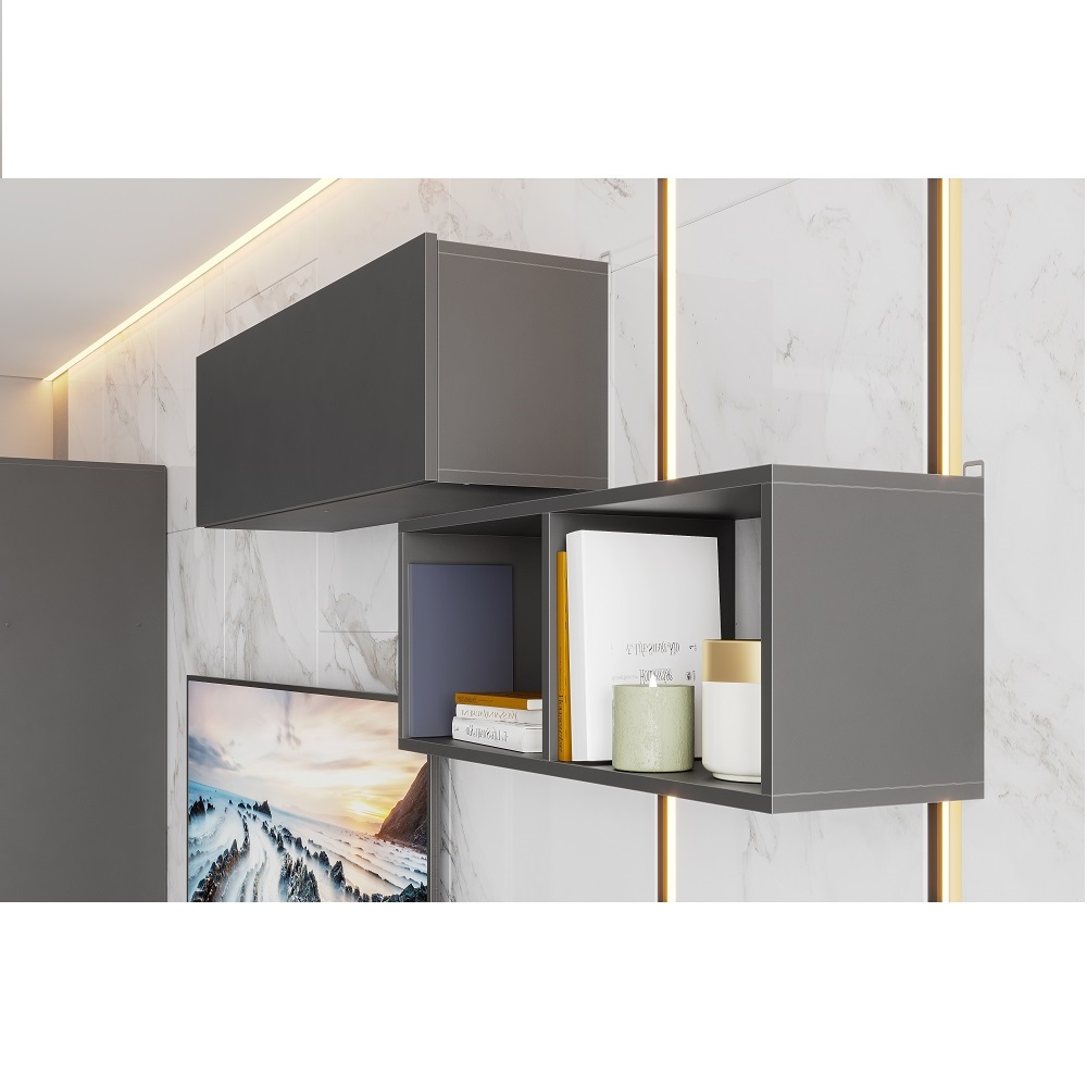 Полка книжная навесная Денвер, графит