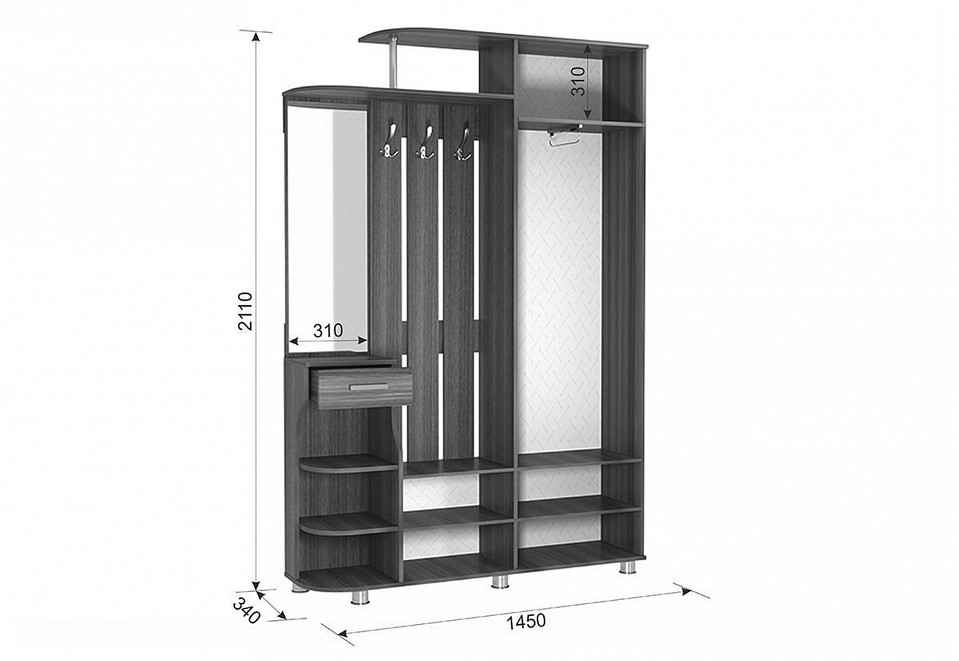 Стенка для прихожей Барселона-2