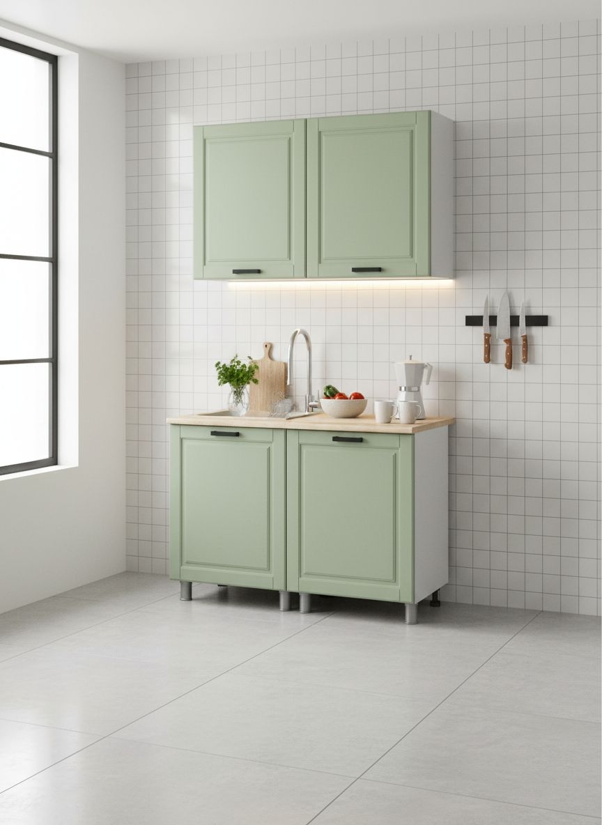 МК Аленушка 1,2м Астра Фисташка,скоба черный,сонома