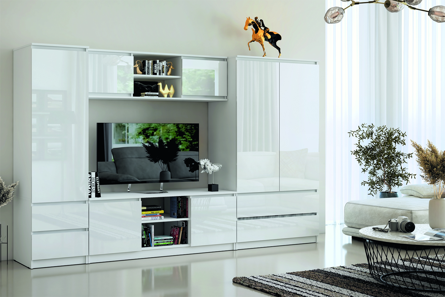 Пенал Челси, Белый глянец холодный, Белый