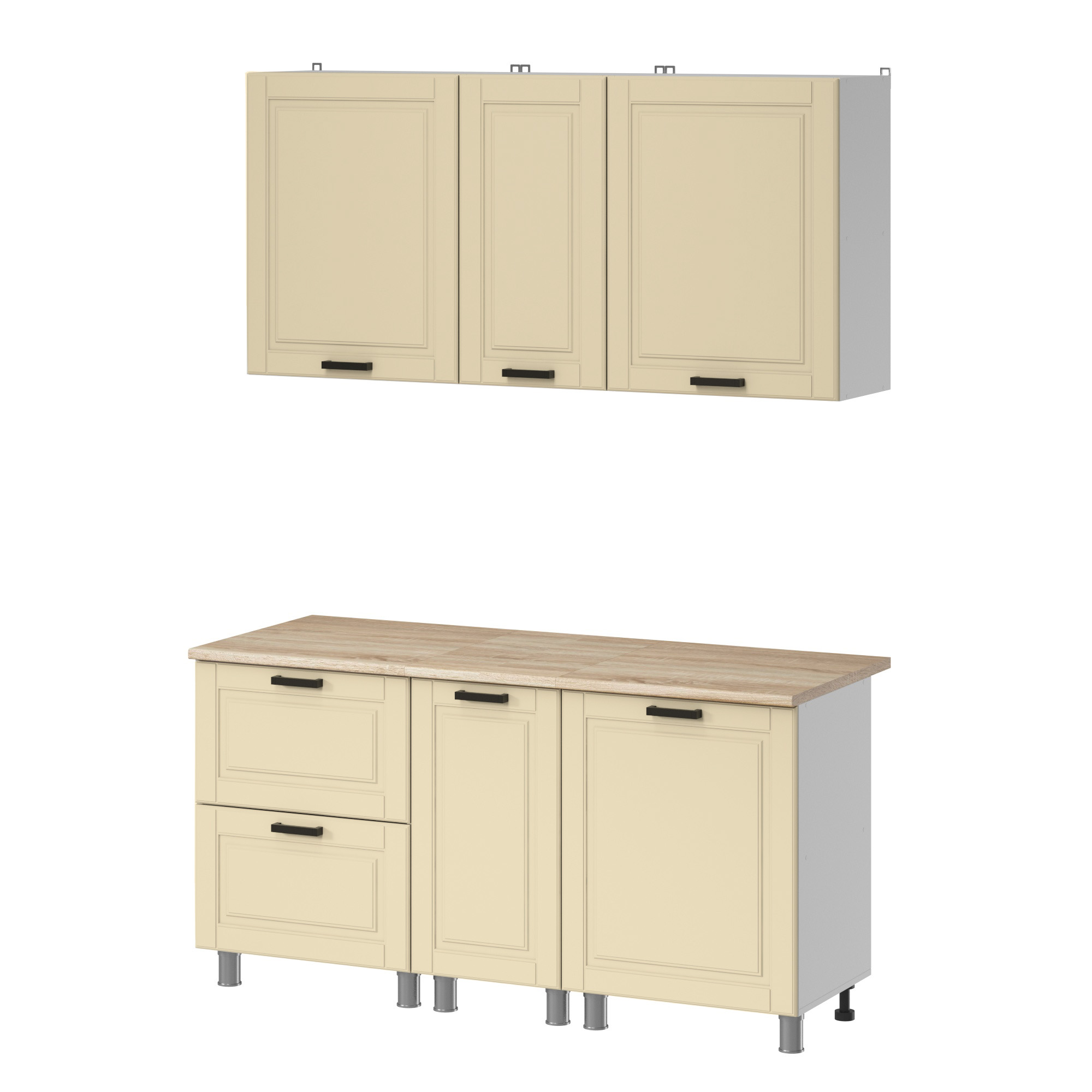 МК Аленушка 1,6м в.4 Астра Крем,скоба черный,сонома