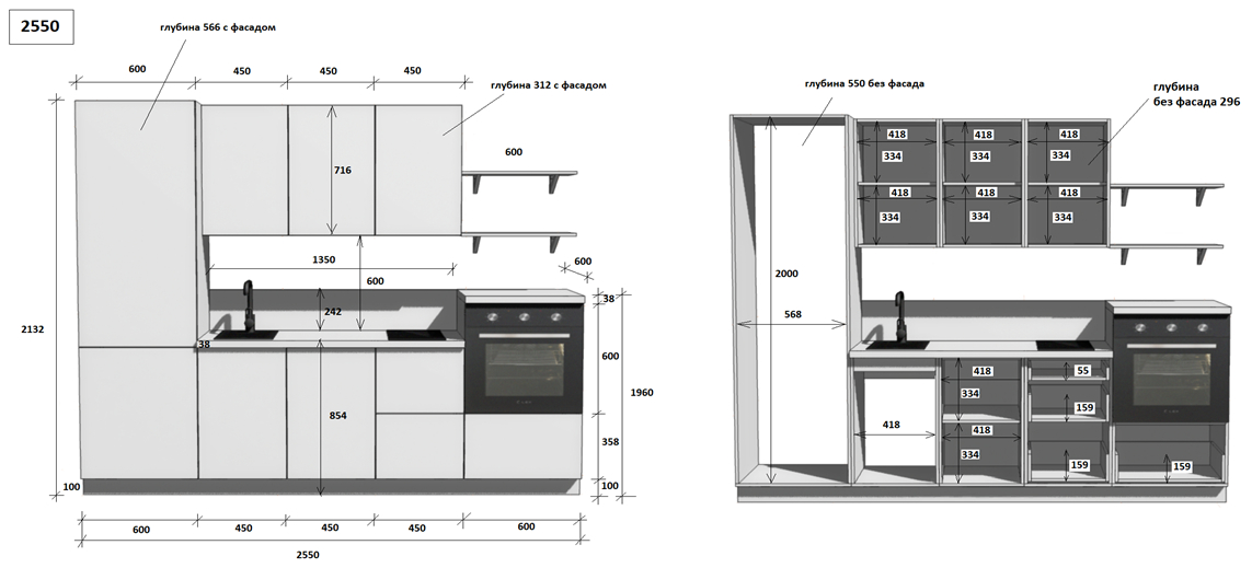 КГ 2550 ПВХ, Белый софт матовый Арника РМ в.10