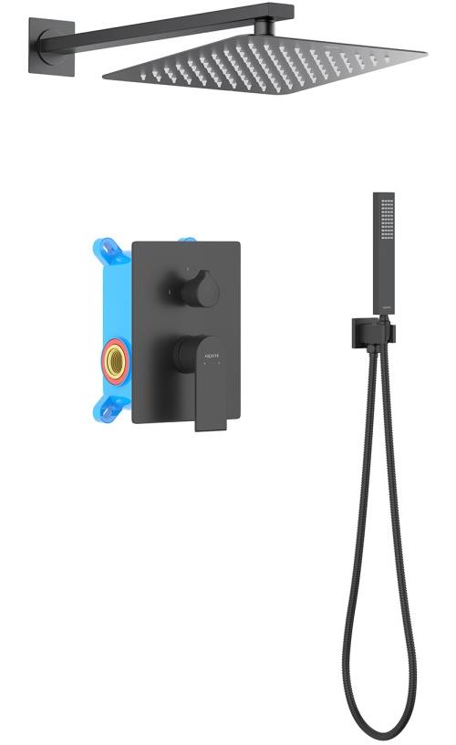 AQ1472MB ЛИРА Set 3 в 1 душевой комплект, матовый черный AQ1472MB ЛИРА Set 3 в 1 душевой комплект, матовый черный