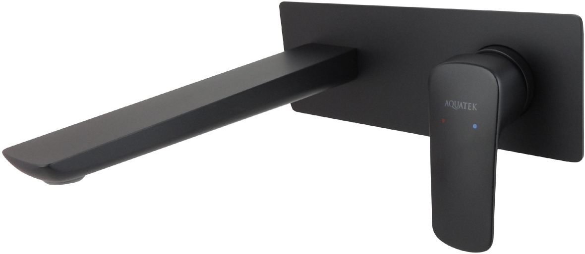 AQ1013MB ВЕГА смеситель для раковины настенный (внешняя и скрытая часть), матовый черный