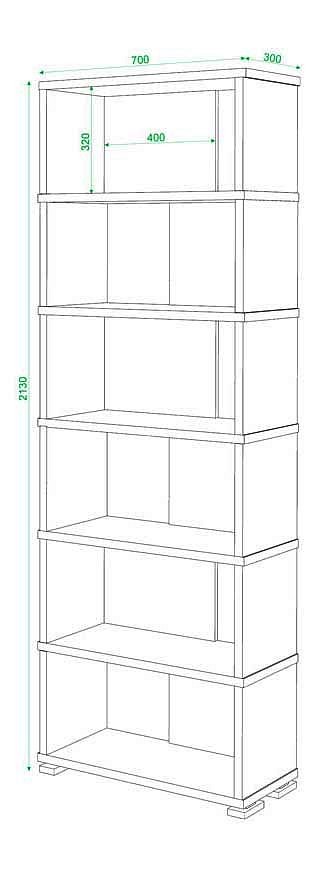Стеллаж книжный Домино СБ-10_6