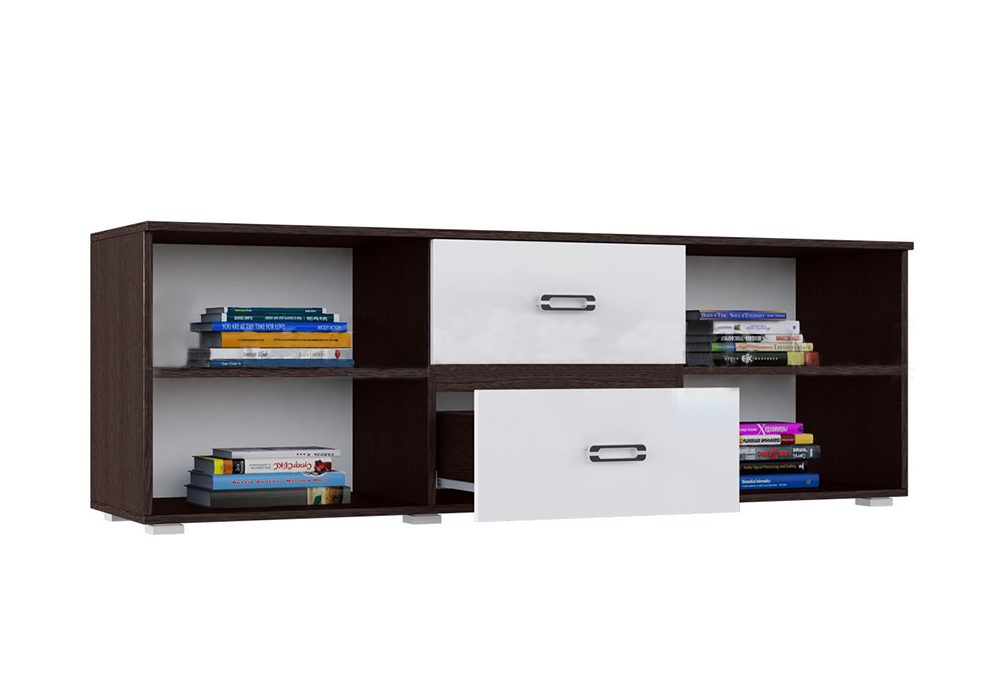 ТВ-тумба Ким белый глянец / венге