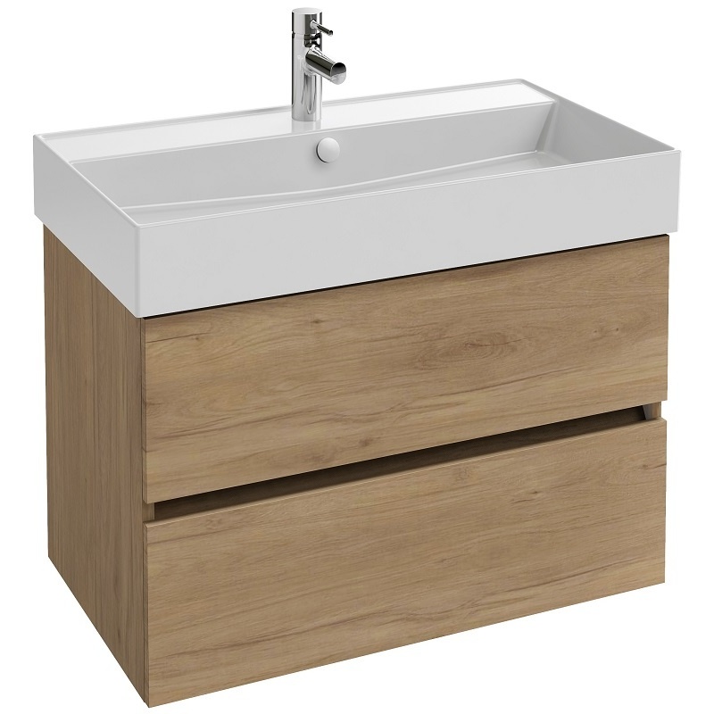 EB2382-E75 Тумба под раковину 80см, 2 ящика, цвет Дуб Давос натуральный
