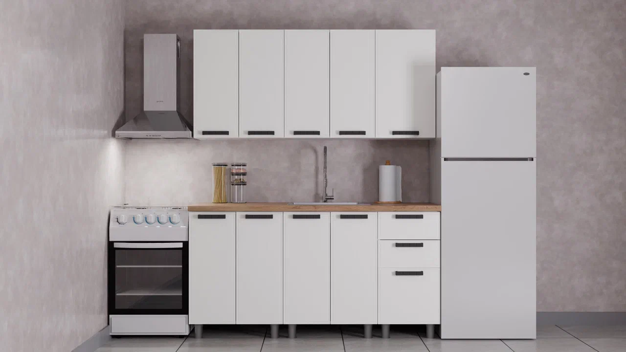 ГК Аленушка 1,6м Магнолия Молочный/Молочный,скоба черный,черный