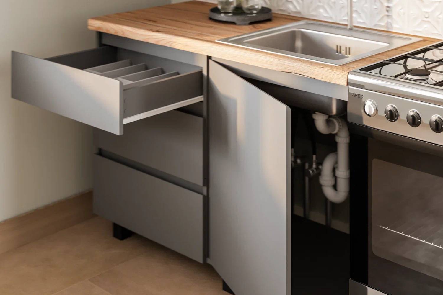 Готовая кухня Асти 1,6м, Графит Готовая кухня Асти 1,6м, Графит