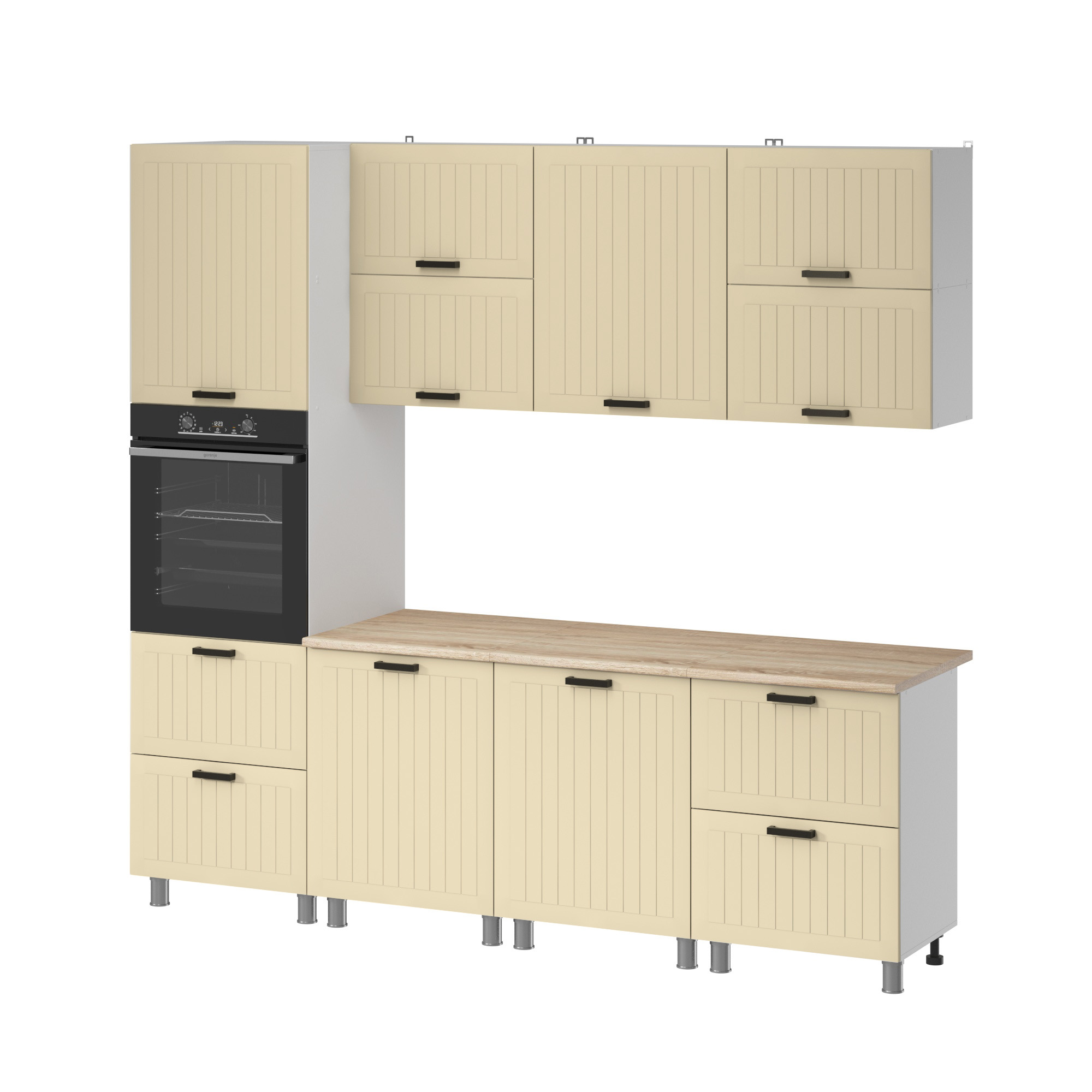 МК Аленушка 2,4м Орхидея Крем,скоба черный,сонома