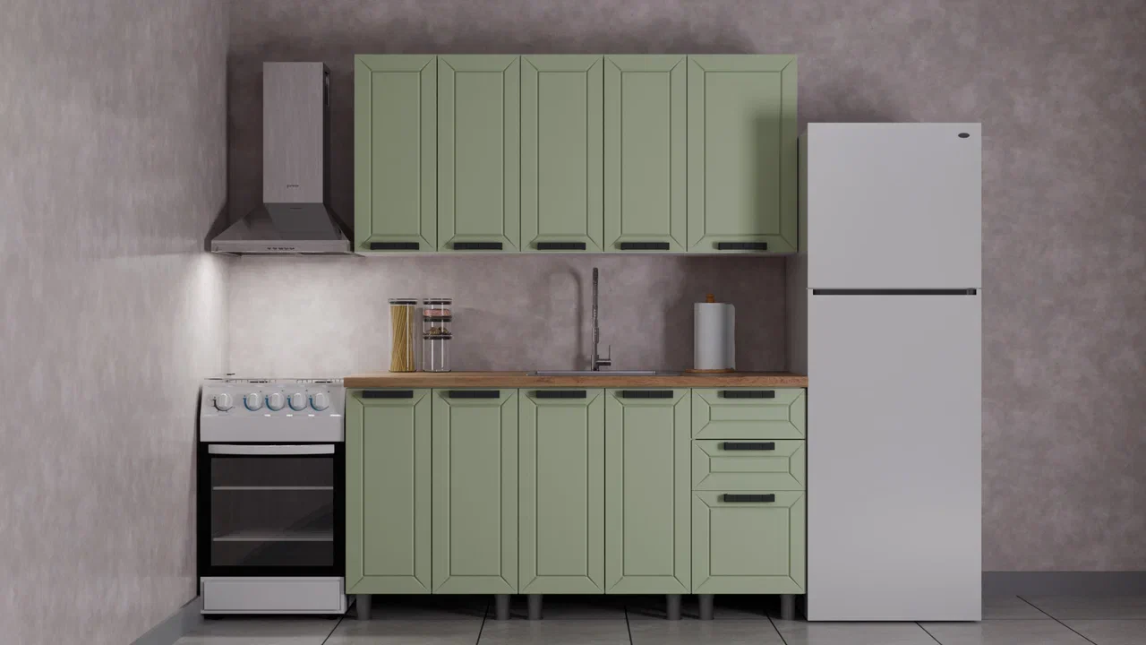 ГК Аленушка 1,6м  Лилия Фиcташка/Фисташка,скоба черный,черный