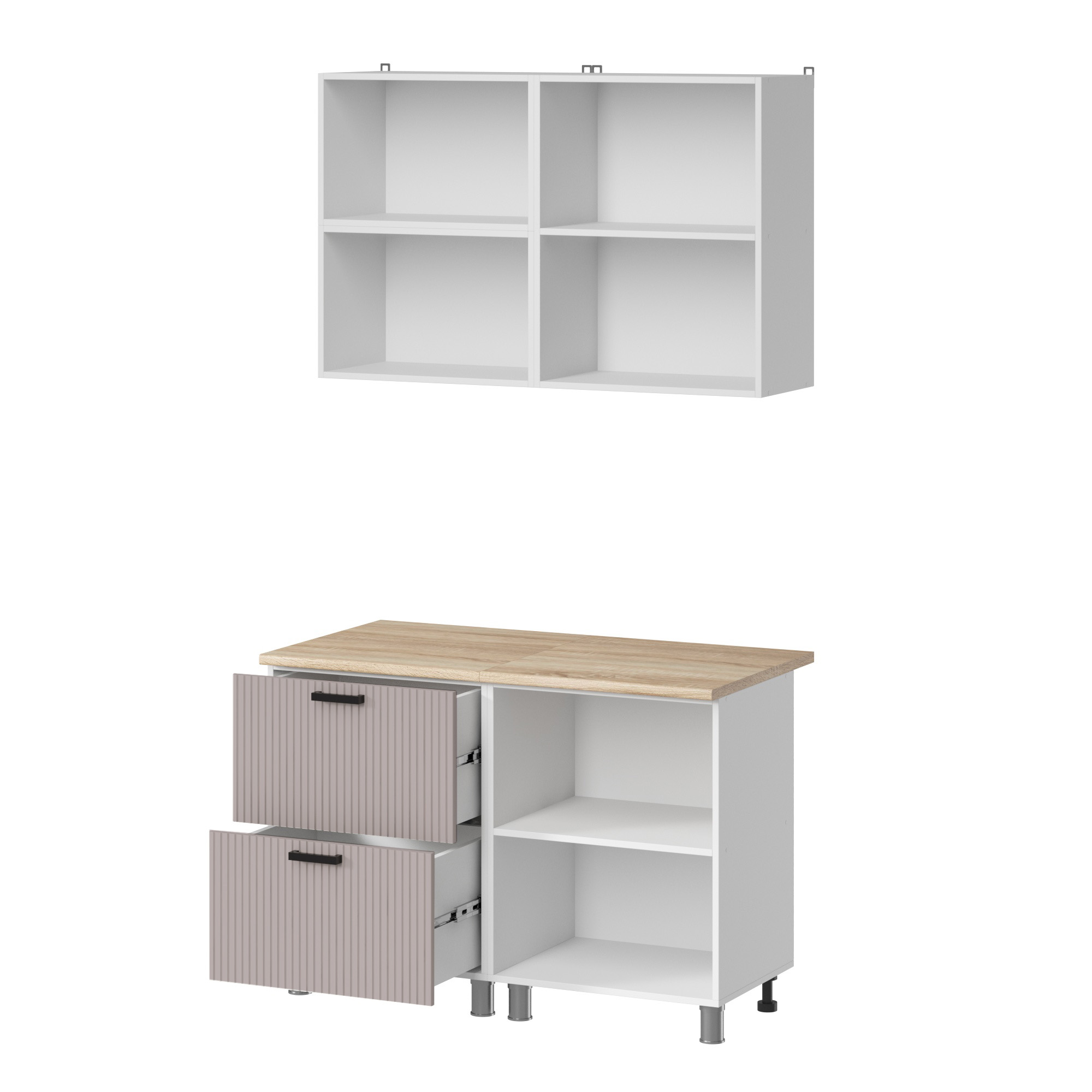 МК Аленушка 1,2м с ящ.в 2 Лотос Кашемир,скоба антрацит,сонома