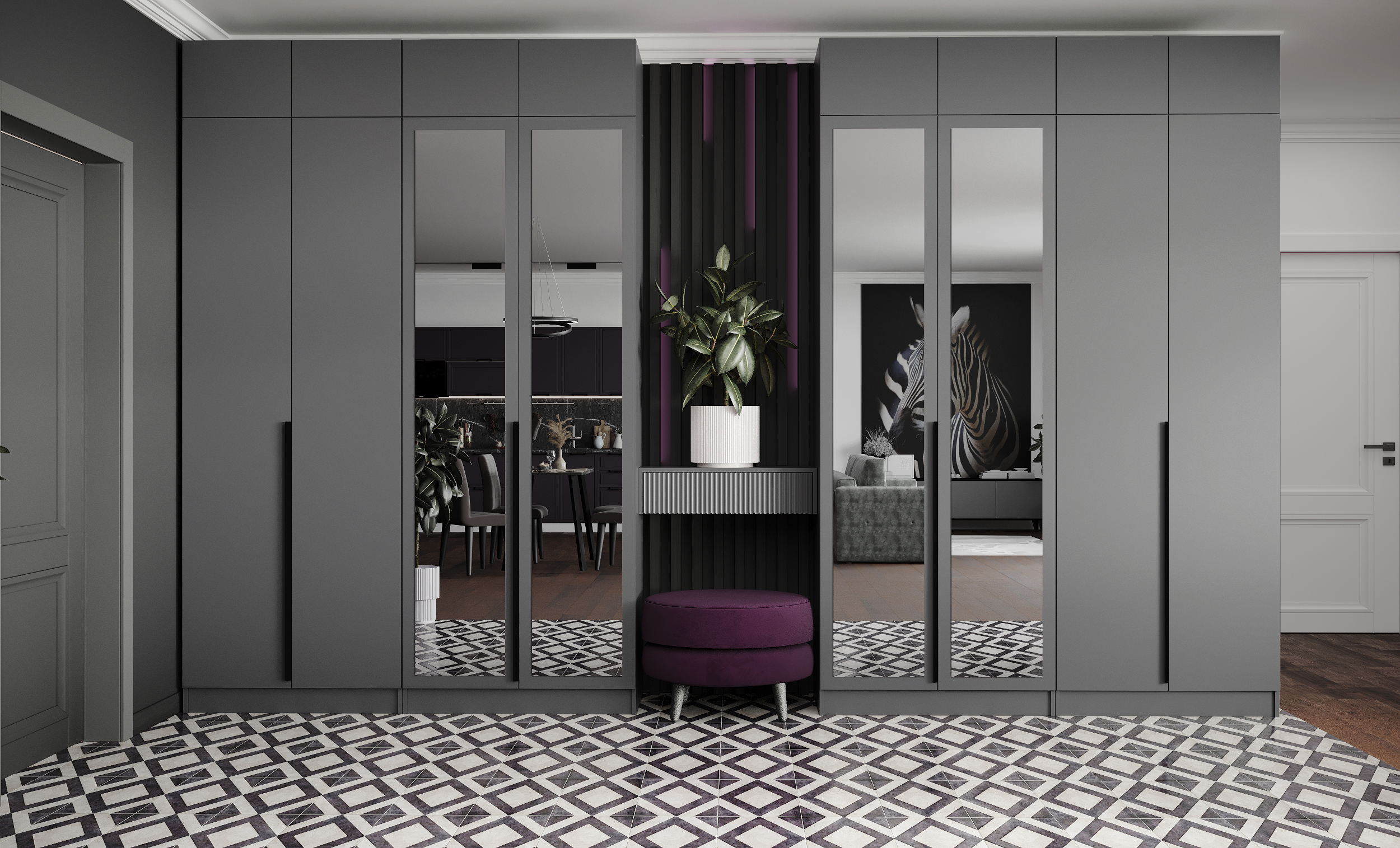 Антресоль Мадрид (0,4) 400 графит серый