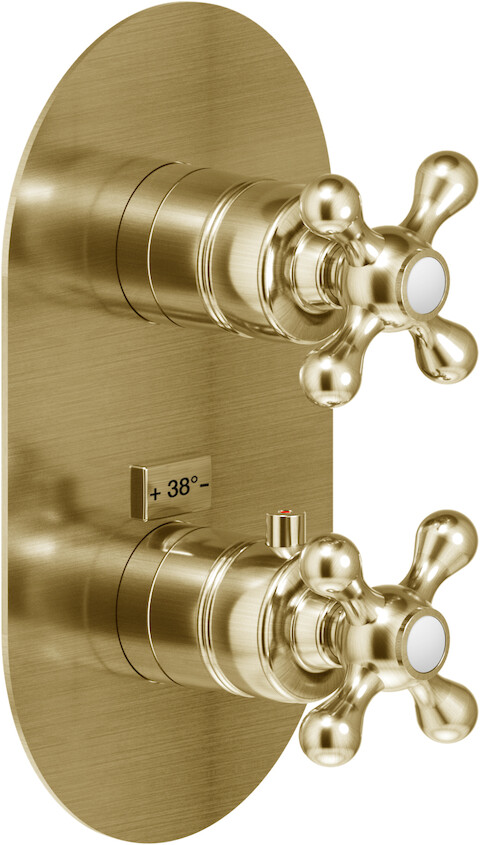 GRC5102BR GRAZIA термастатический смеситель на 2 потребителя (внешняя часть), бронза GRC5102BR GRAZIA термастатический смеситель на 2 потребителя (внешняя часть), бронза