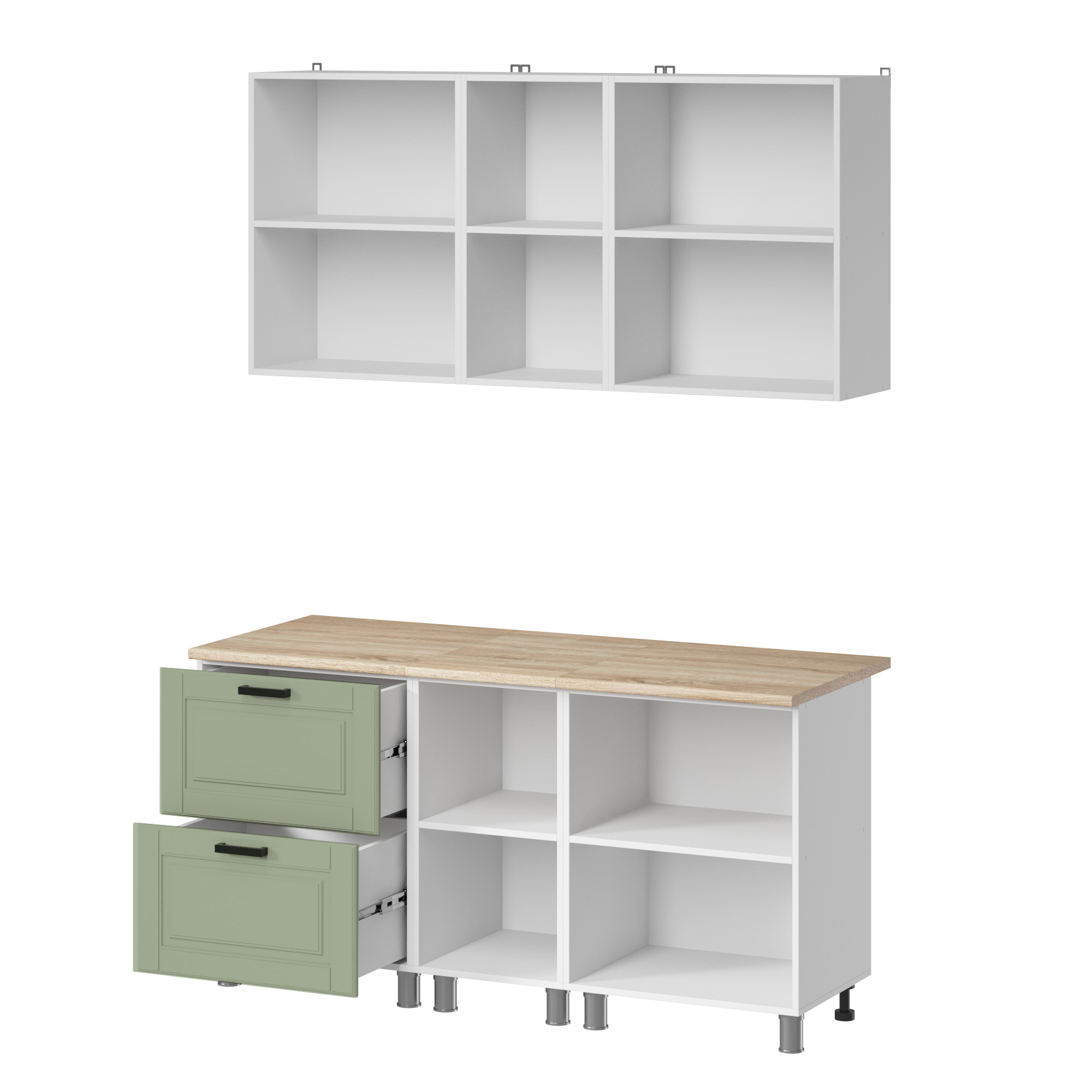 МК Аленушка 1,6м в.4 Астра Фисташка,скоба черный,сонома