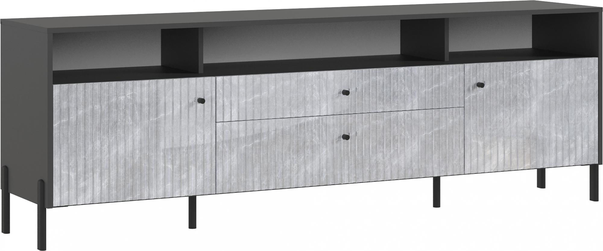 Тумба ТВ Оливия (металл), Графит, Графит глянец