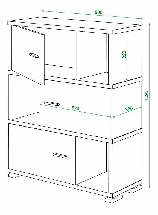 Тумба комбинированная Домино СБ-30/3