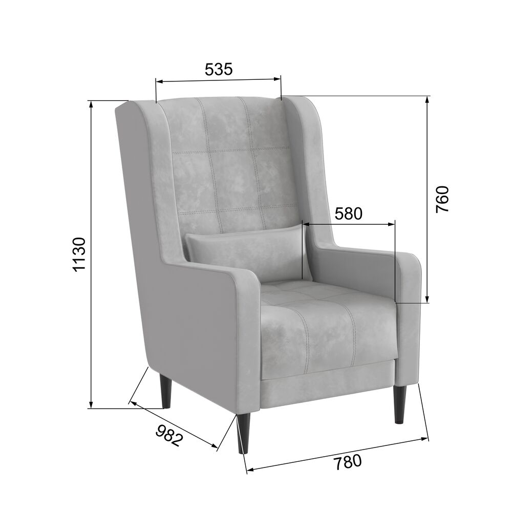 Кресло Корк, Светло-серый