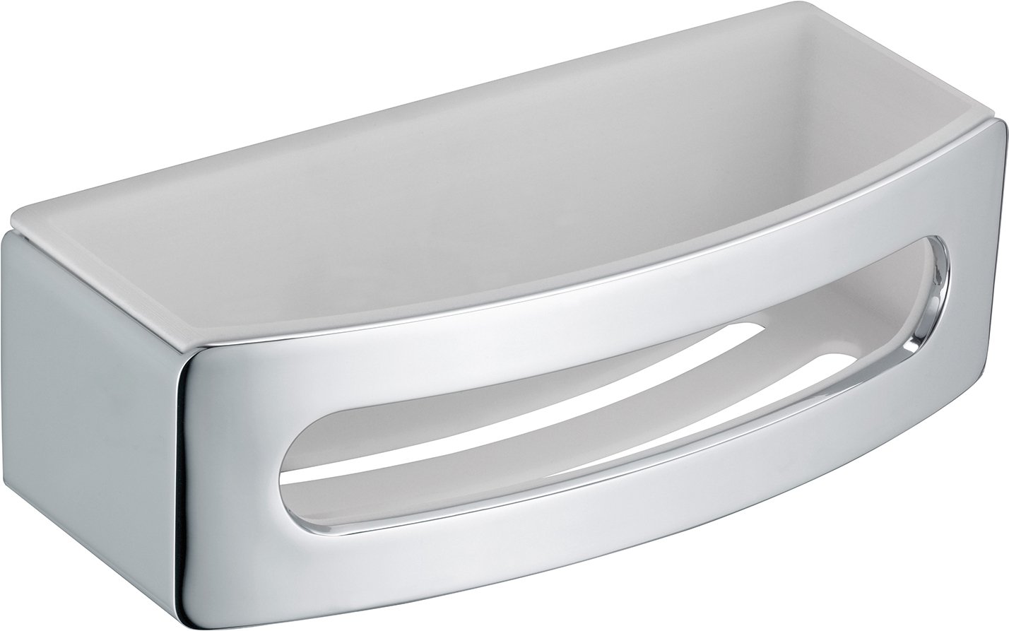 11658010000 ELEGANCE Корзинка для душа, из 2-х частей: металлическая корзинка и вынимающаяся пластиковая вставка, хром / белый